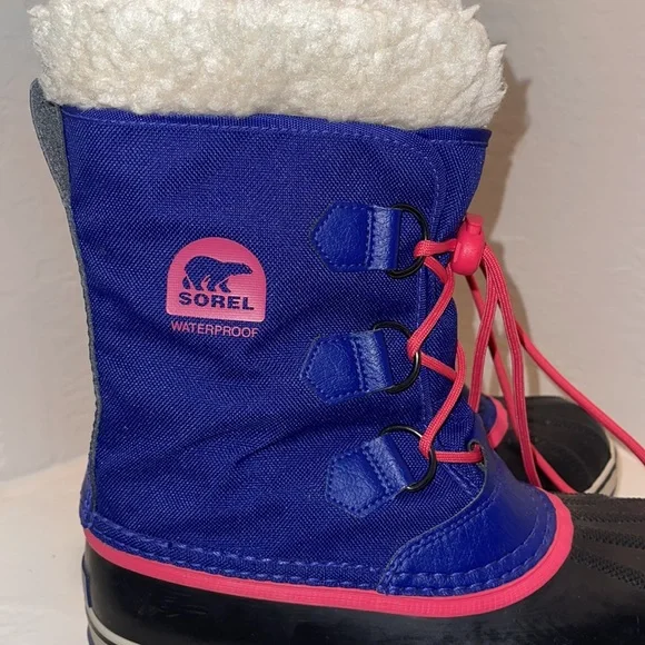 SOREL Purple, Pink, Black and white Waterproof Snow Rain Wintet Boots Size 4 - Picture 5 of 10